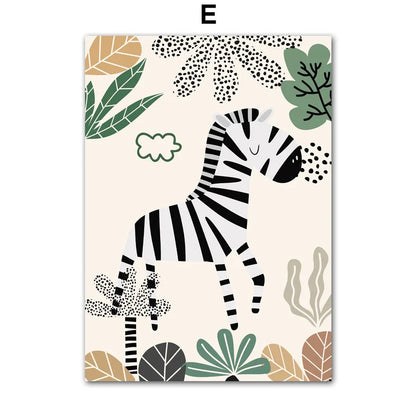 Toiles décoratives animaux de la jungle