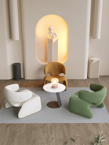 Fauteuil design en tissu – Structure en fer noir, style moderne et luxueux