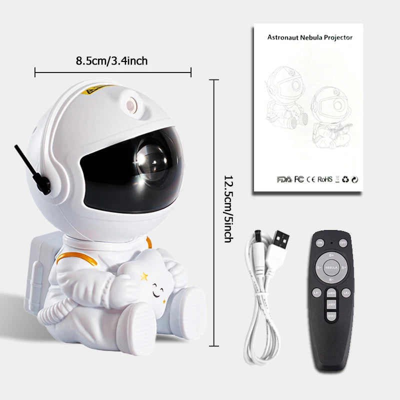 Lampe projecteur astronaute – veilleuse étoiles au plafond