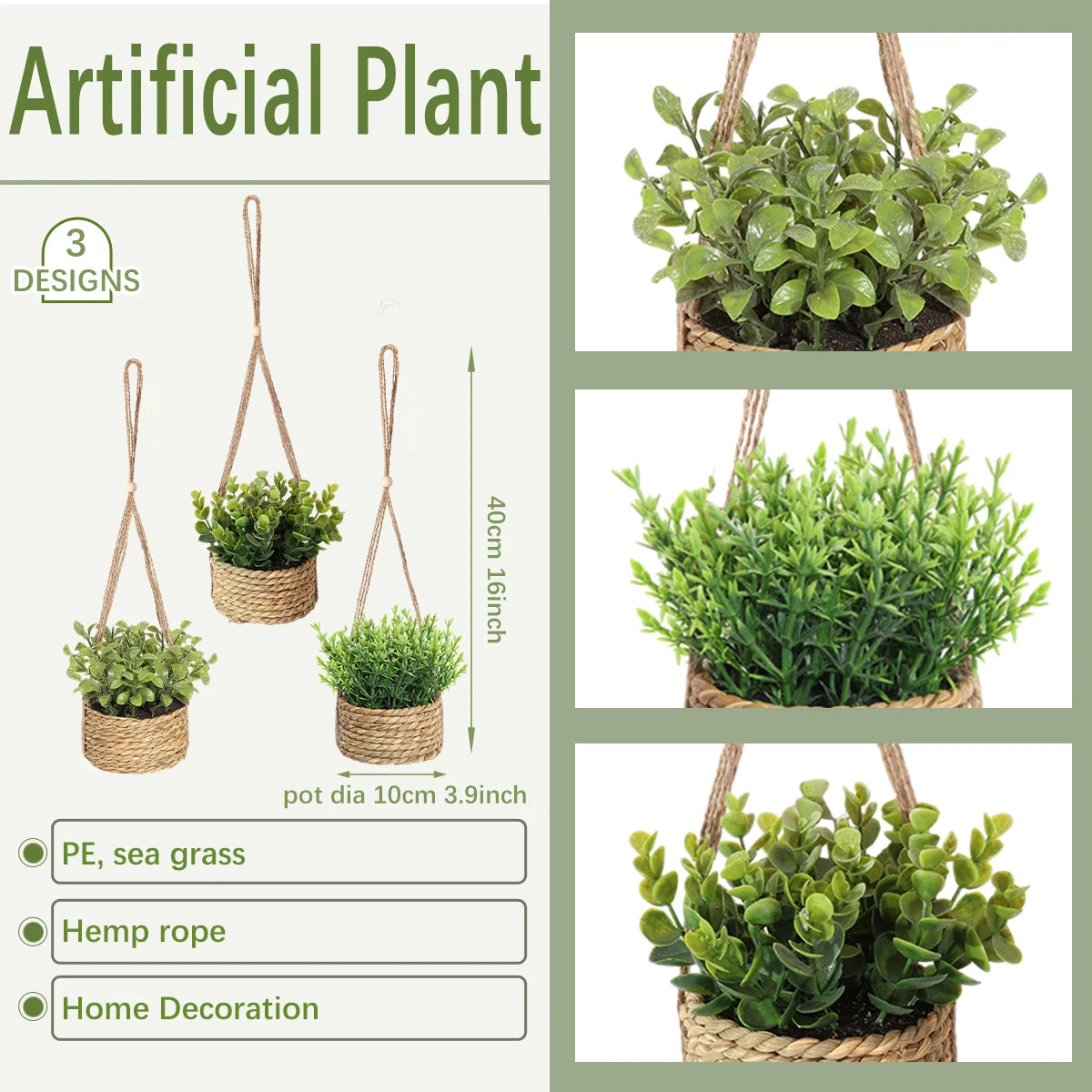 Petite plante artificielle suspendue