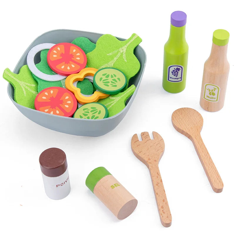 Dînette en bois pour enfants – Jeu d’imitation Montessori