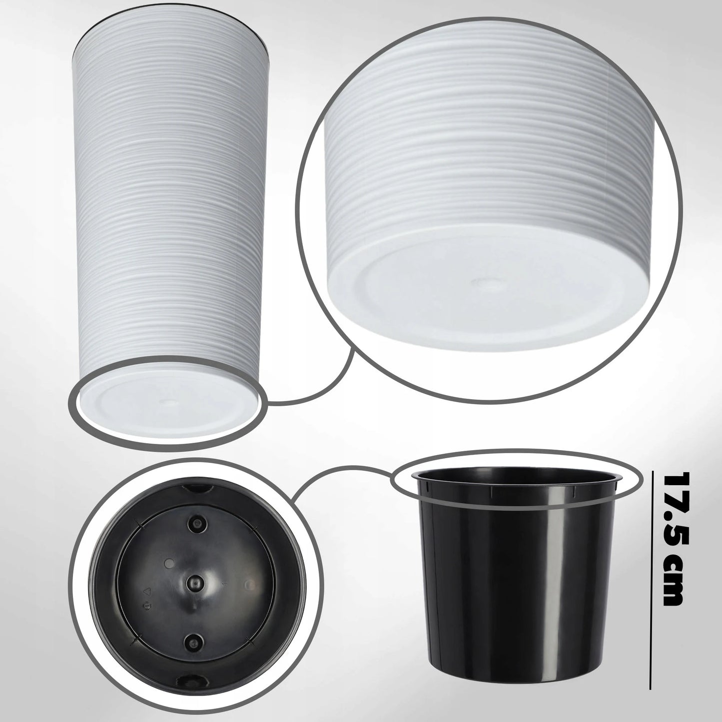 Cache-pot blanc – Design moderne 19 cm
