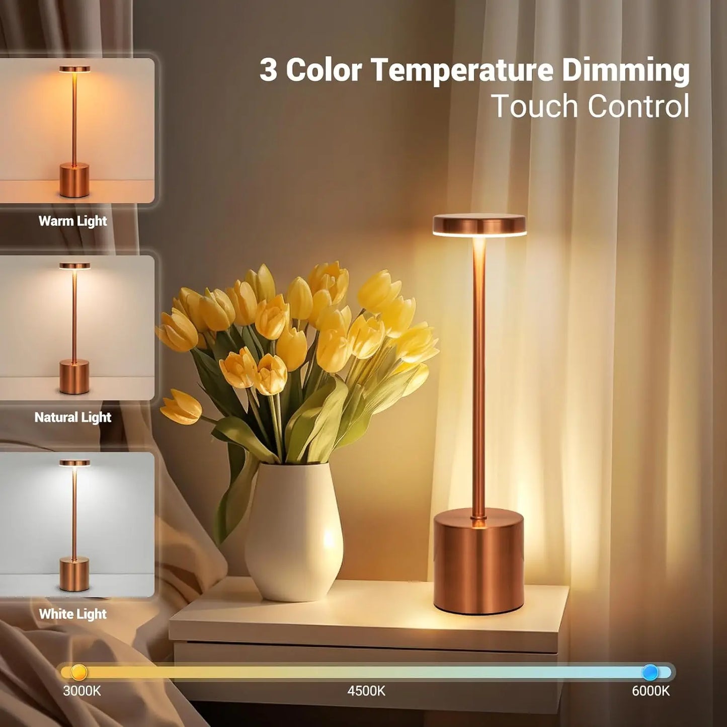 Lampe de table LED rechargeable
