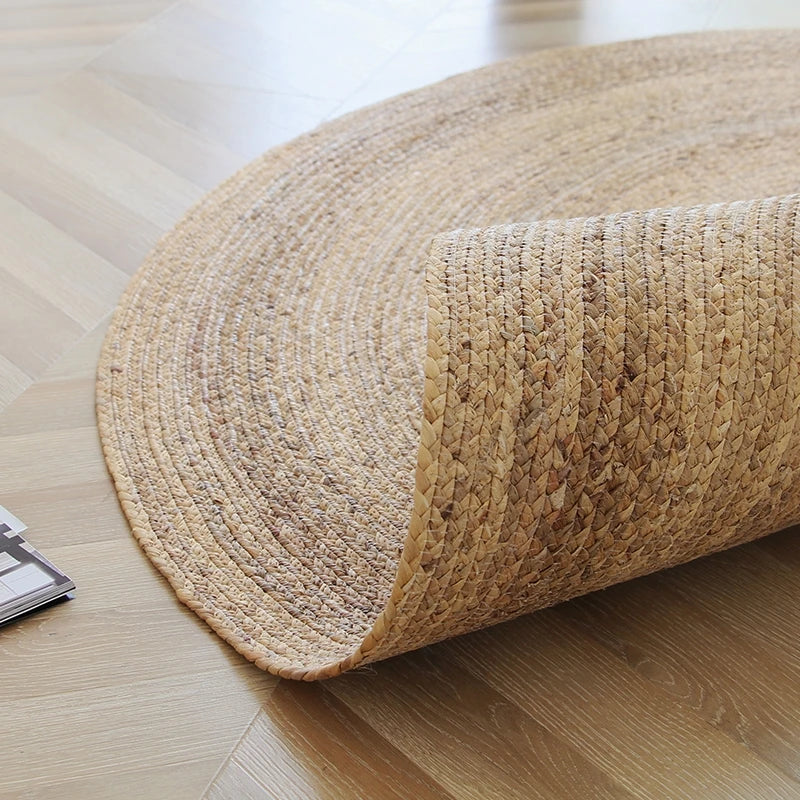 Tapis rond en jute tressée – Naturel et bohème chic