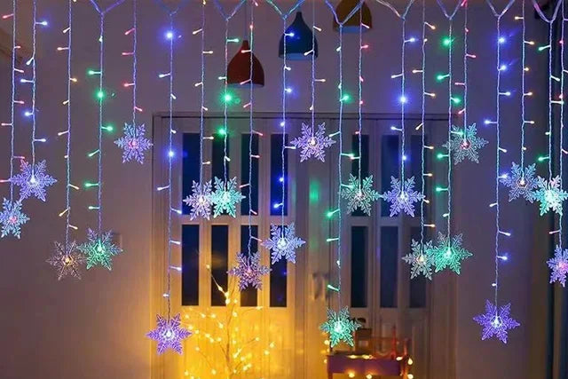 Guirlande de Noël flocon de neige en rideau lumineux