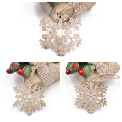 Décorations de sapin – Flocons en bois à suspendre