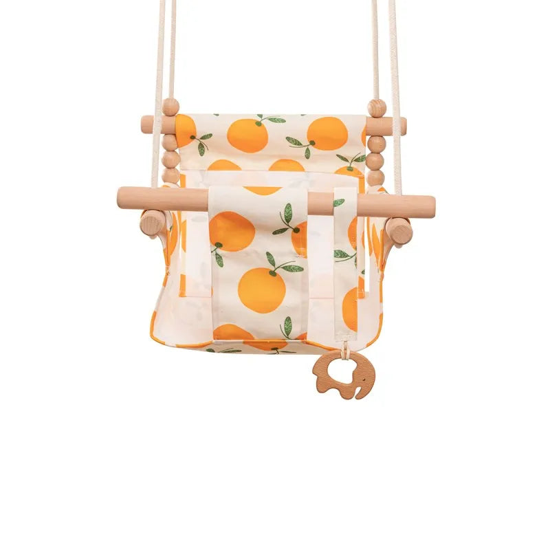 Chaise balançoire en bois pour enfants