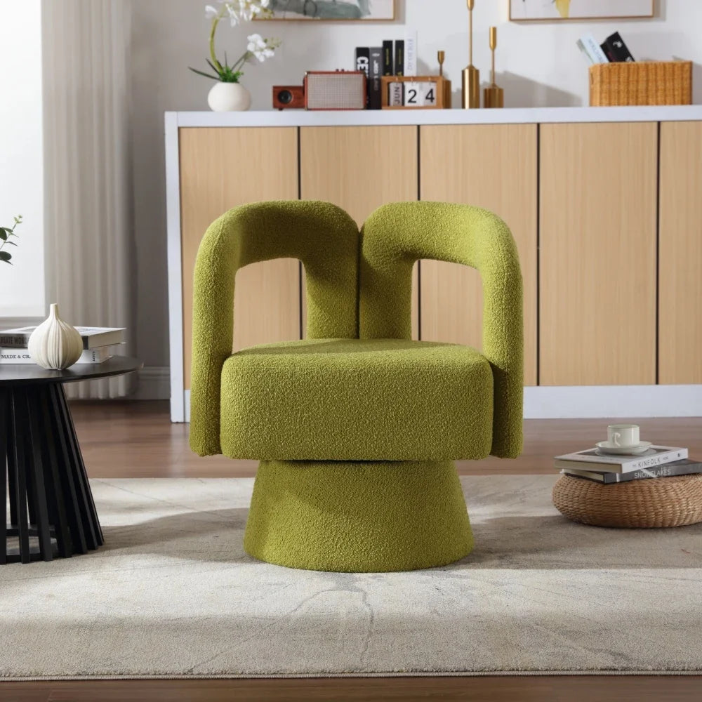 Chaise design en bouclette – Assise rotative 360°