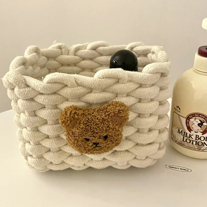 Mini paniers en corde de coton tissée à la main