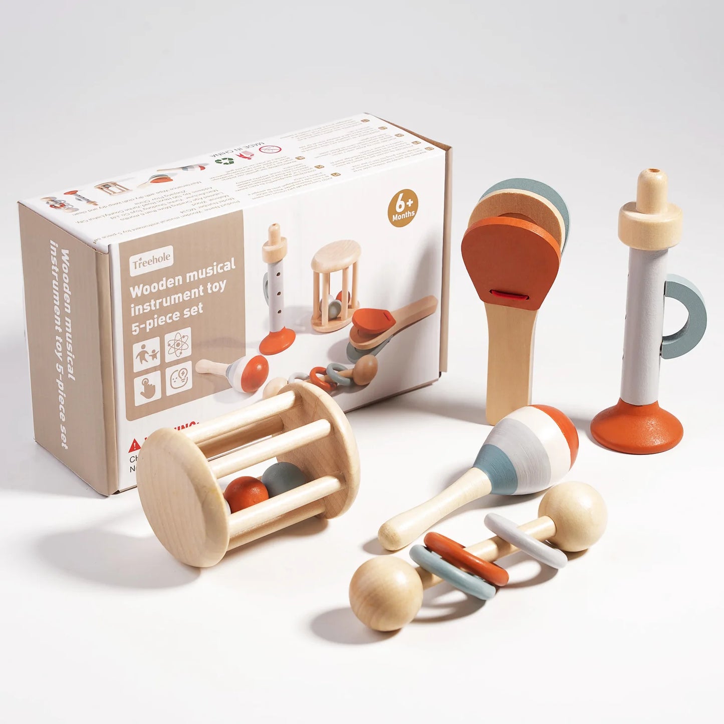 Jeux musicaux en bois certifiés CE – xylophone & maracas pour enfants 3 à 6 ans
