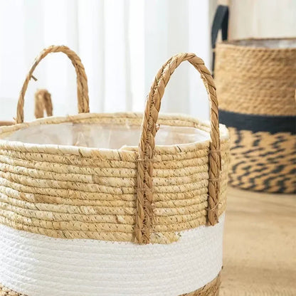 Cache-pots en osier – motifs variés pour plantes & fleurs