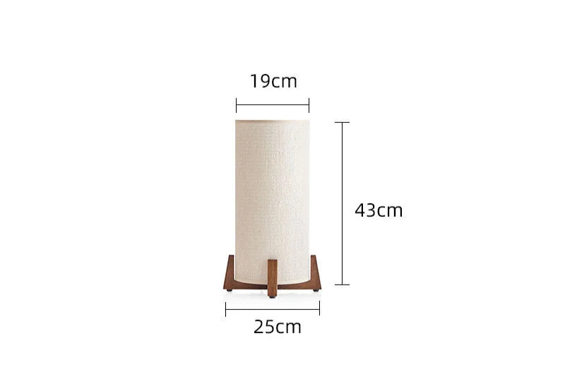 Lampadaire scandinave en bois naturel – Abat-jour en tissu clair