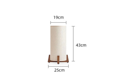 Lampadaire scandinave en bois naturel – Abat-jour en tissu clair
