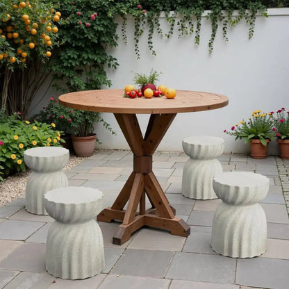 Tabouret design en béton blanc – Table d’appoint minimaliste