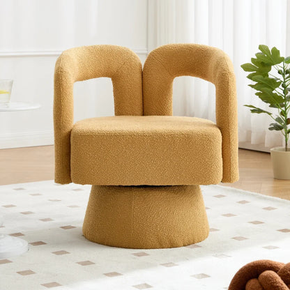 Chaise design en bouclette – Assise rotative 360°