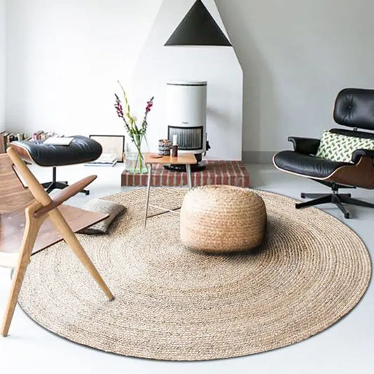 Tapis rond en jute tressée – Naturel et bohème chic