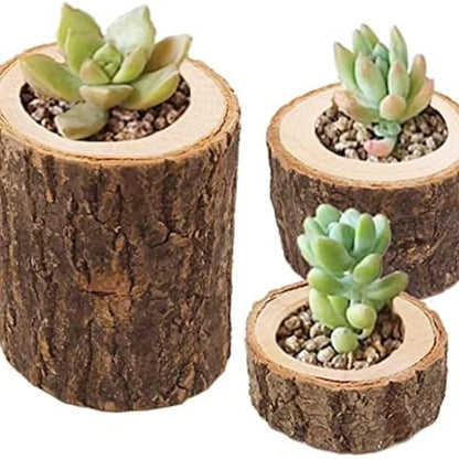 Lot de 3 bougeoirs en bois – Esprit naturel & authenticité