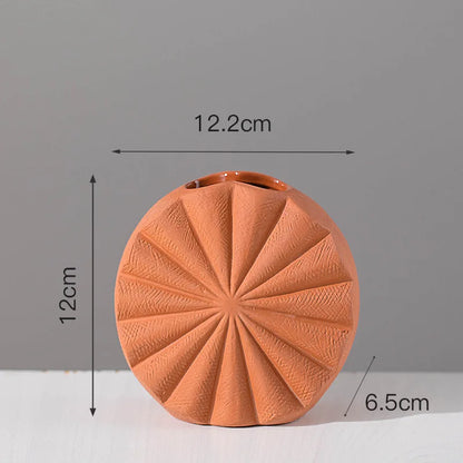 Vase rond en céramique terracotta – Élégance naturelle & design bohème