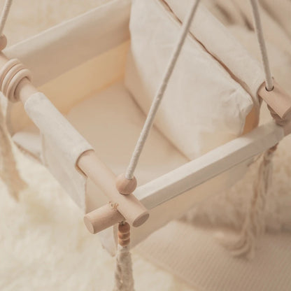 Chaise balançoire en bois pour enfants
