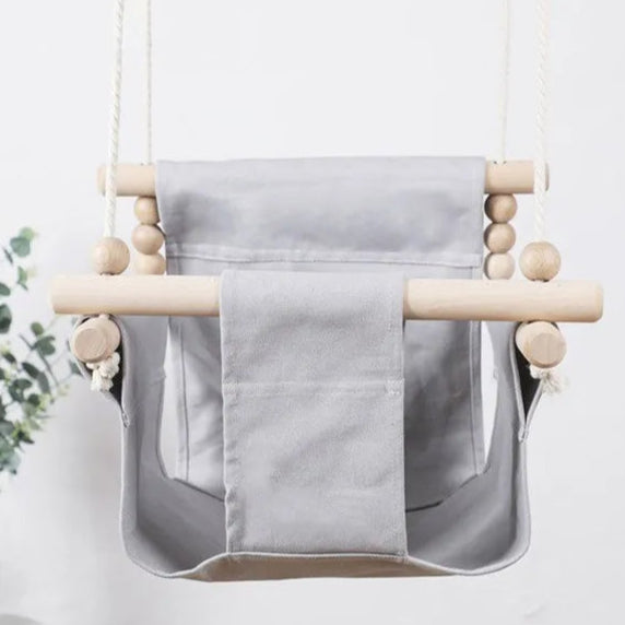 Chaise balançoire en bois pour enfants