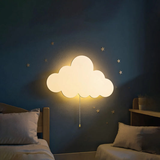 Luminaire LED nuage en bois