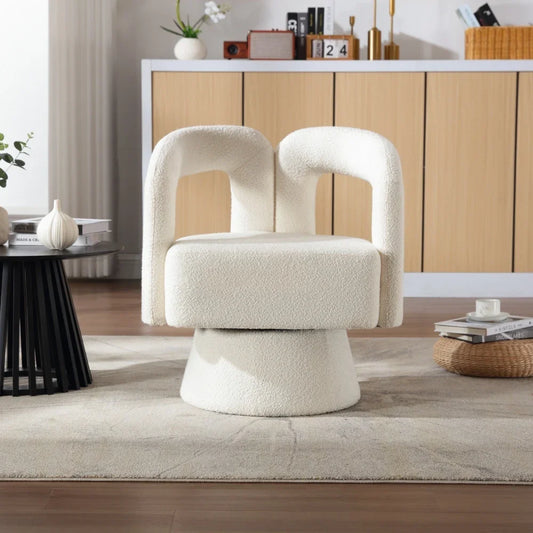 Chaise design en bouclette – Assise rotative 360°