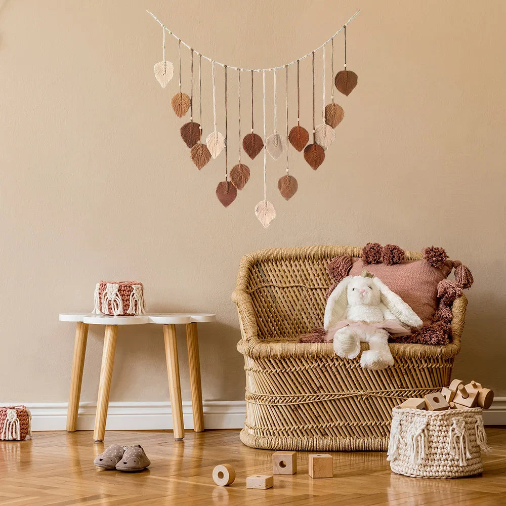 Décoration murale en macramé