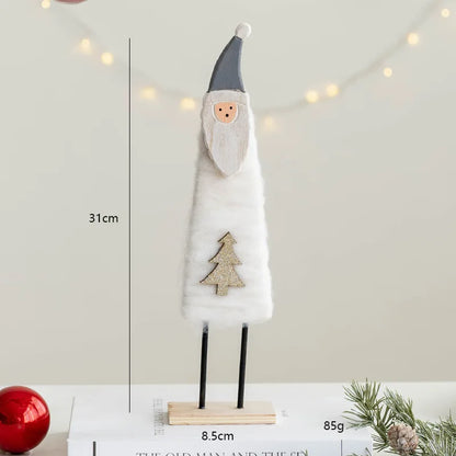 Décorations de Noël – Petits animaux, père noël et sapin en bois et feutre de laine