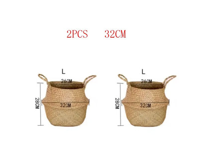 Grands paniers en osier – rangement & cache-pot décoratif