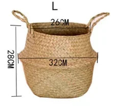 Grands paniers en osier – rangement & cache-pot décoratif