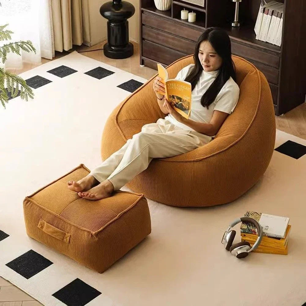 Pouf paresseux velours côtelé