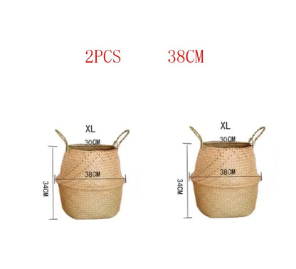 Grands paniers en osier – rangement & cache-pot décoratif