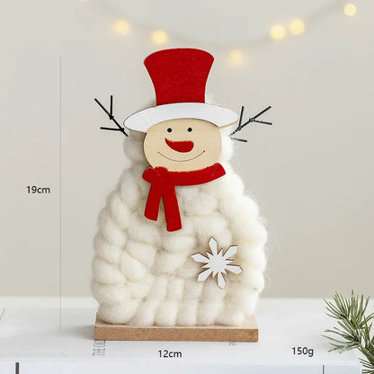 Décorations de Noël – Petits animaux, père noël et sapin en bois et feutre de laine
