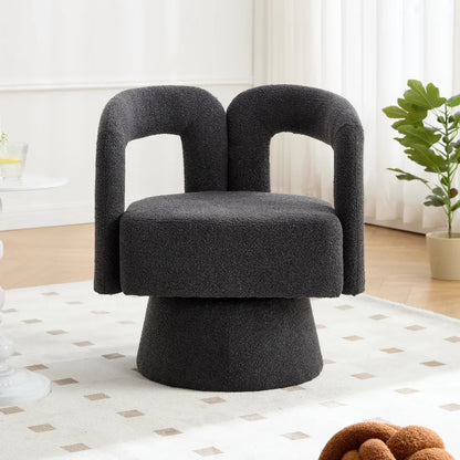 Chaise design en bouclette – Assise rotative 360°