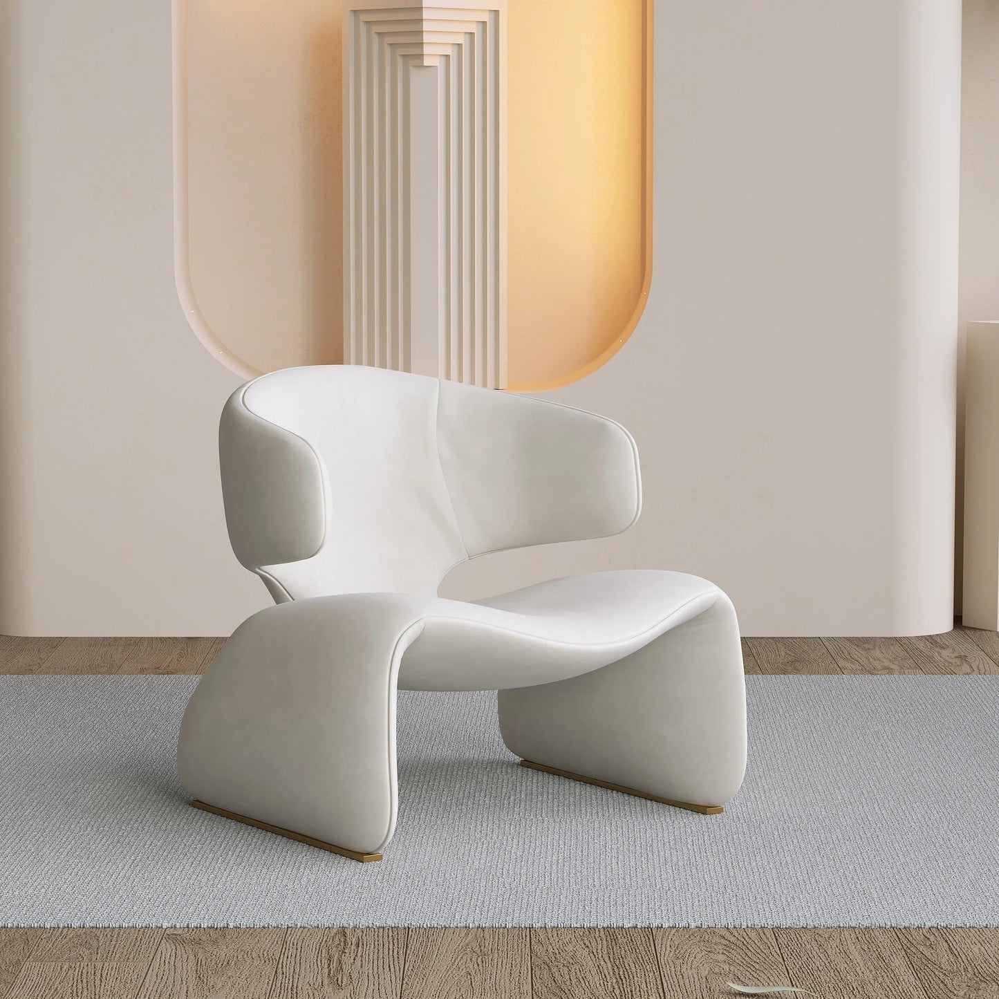 Fauteuil design en tissu – Structure en fer noir, style moderne et luxueux