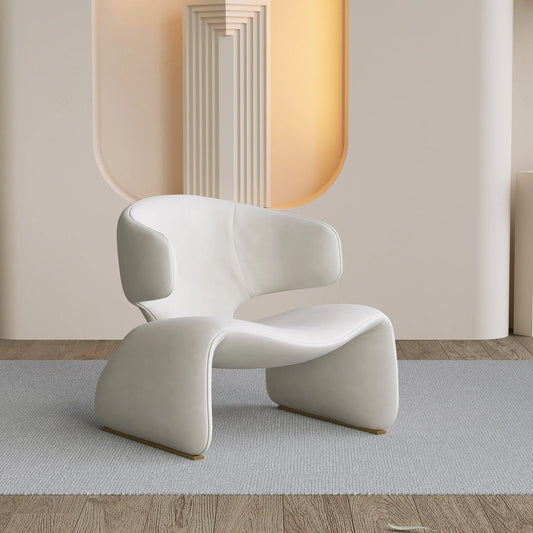 Fauteuil design en tissu – Structure en fer noir, style moderne et luxueux