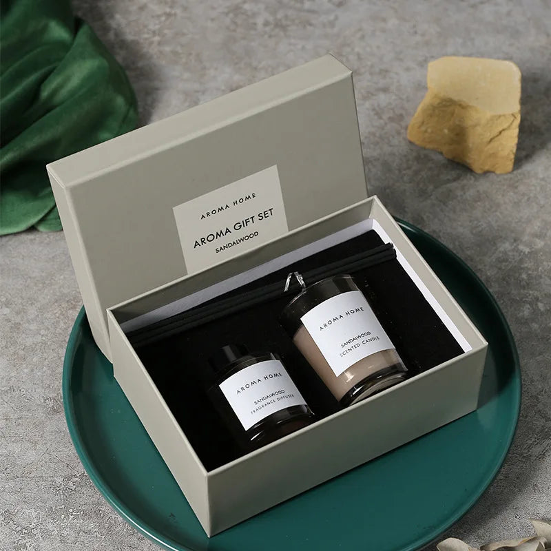 Bougies parfumées avec diffuseur et bâtonnets – Différentes senteurs et coloris