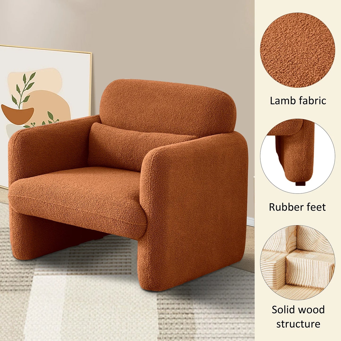 Fauteuil moderne – Design enveloppant et confortable