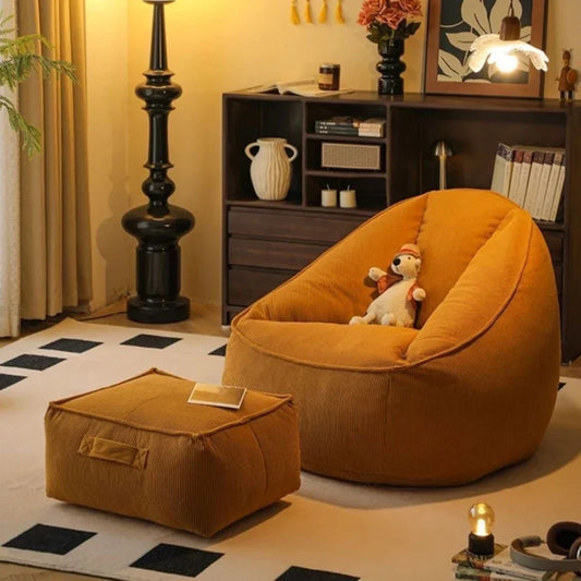 Pouf paresseux velours côtelé