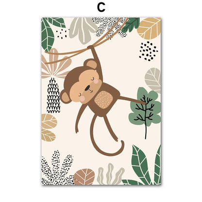 Toiles décoratives animaux de la jungle