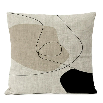 Housse de coussin abstrait et géométrique