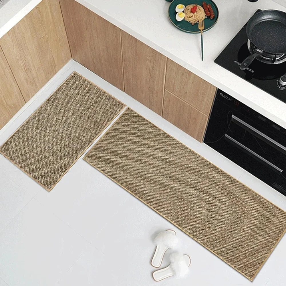 Tapis de cuisine synthétique imitation jonc de mer/sisal