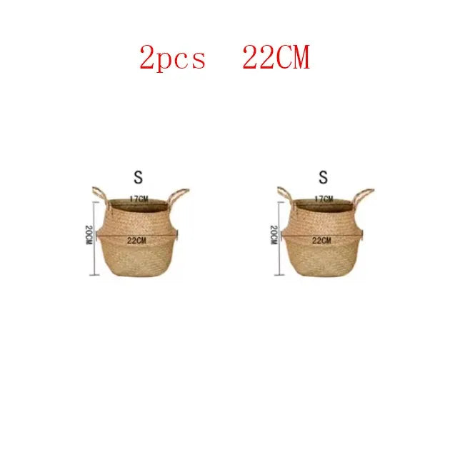 Grands paniers en osier – rangement & cache-pot décoratif