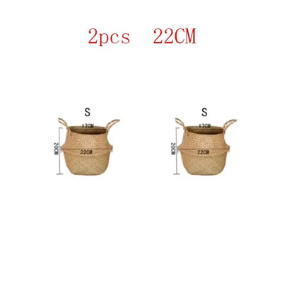 Grands paniers en osier – rangement & cache-pot décoratif