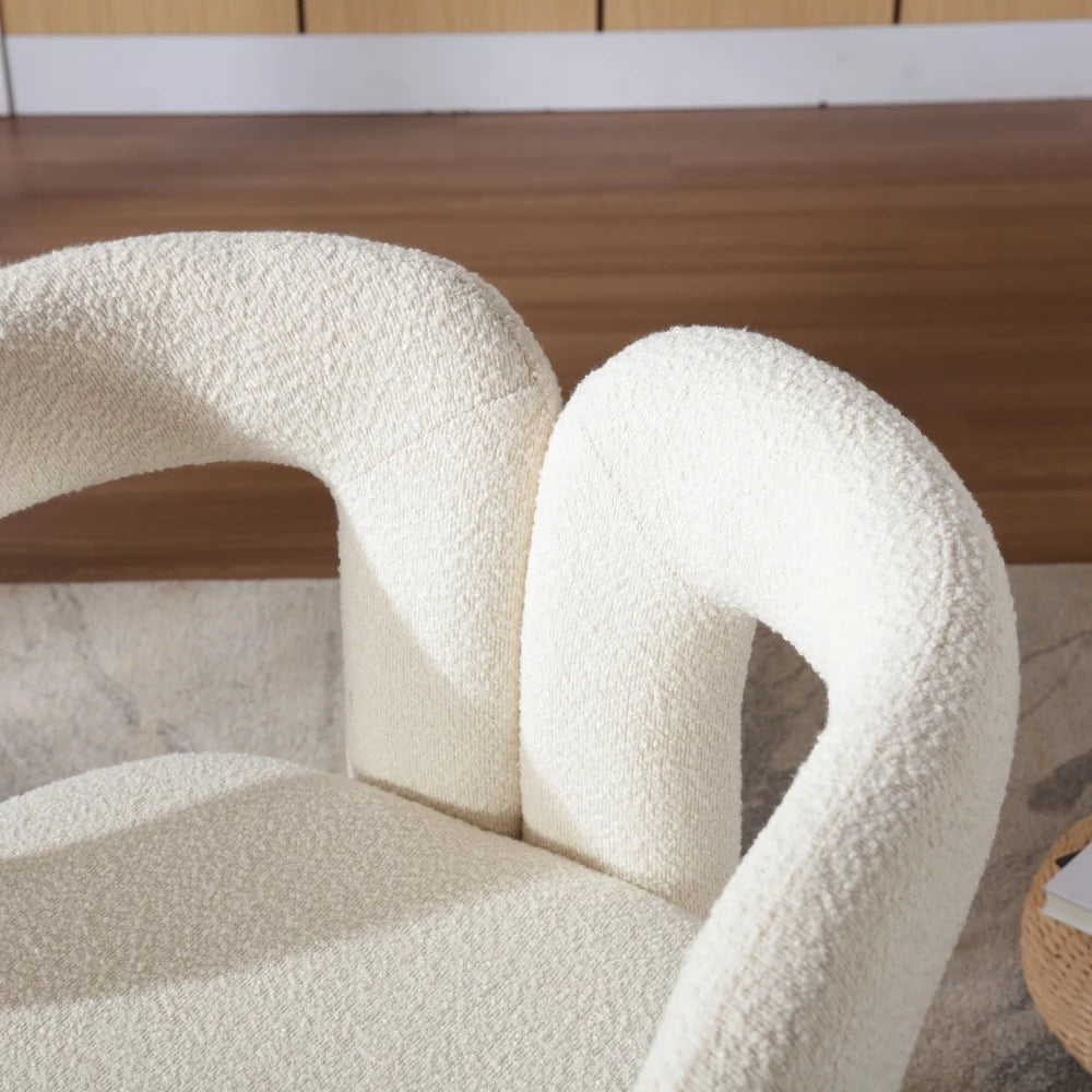 Chaise design en bouclette – Assise rotative 360°