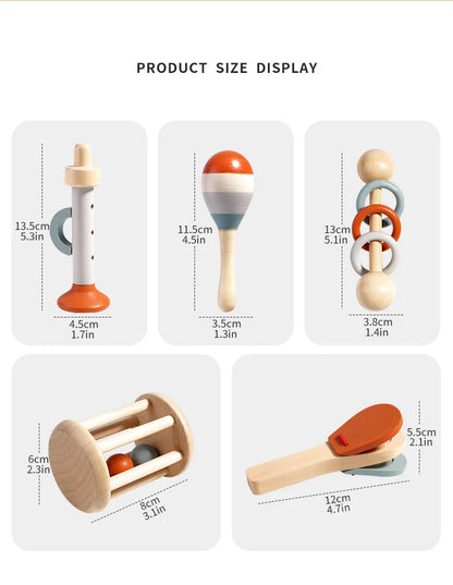 Jeux musicaux en bois certifiés CE – xylophone & maracas pour enfants 3 à 6 ans