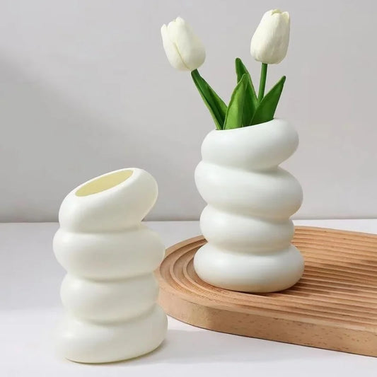 Vase blanc spirale