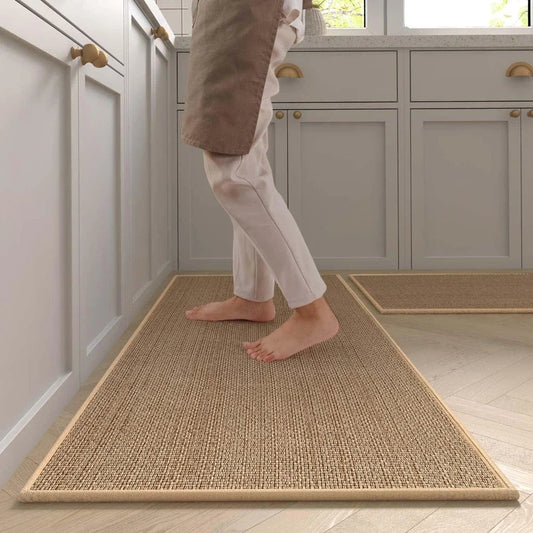 Tapis de cuisine synthétique imitation jonc de mer/sisal