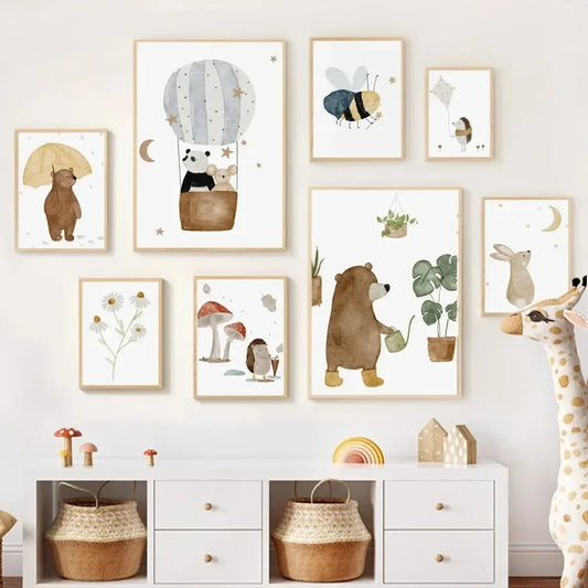 Adorables toiles petits ours pour chambre d’enfant