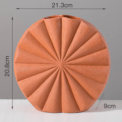 Vase rond en céramique terracotta – Élégance naturelle & design bohème